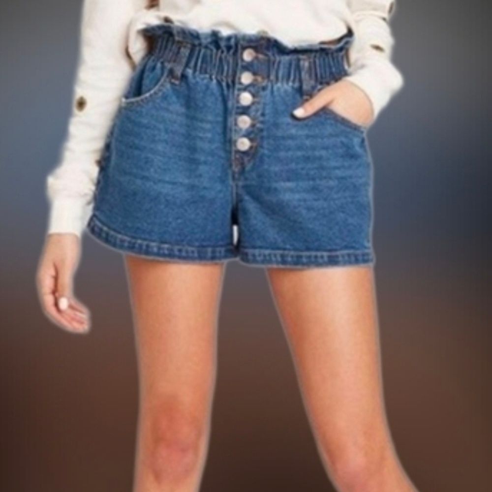 Wild Fable High‑Rise Paperbag Denim Shorts Size Xl